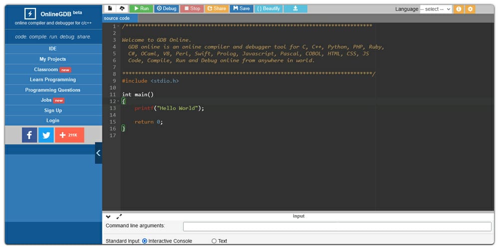 Excellent Online Code Editors 20 Online GDB