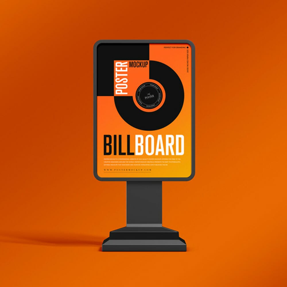 PSD Advertising Billboard Stand Poster Mockup 1 PSD Advertising Billboard Stand Poster Mockup