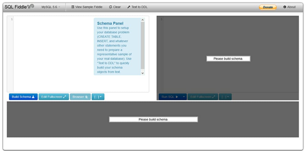 Excellent Online Code Editors 28 SQL Fiddle