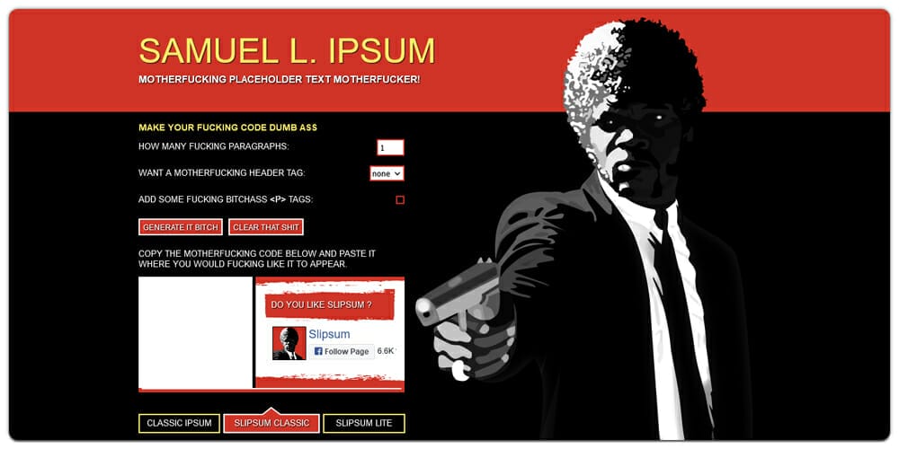 Dummy Text Generators and Tools 28 Slipsum