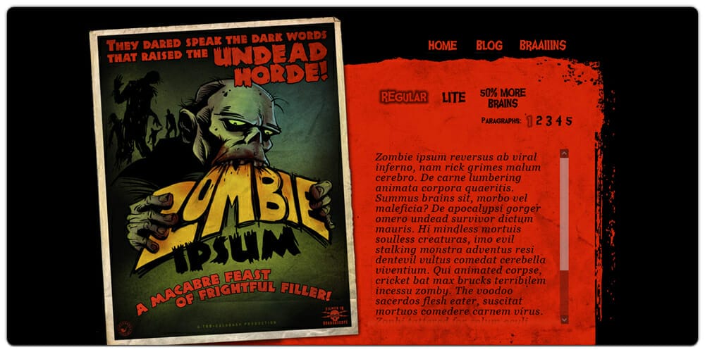 Dummy Text Generators and Tools 59 Zombie Ipsum