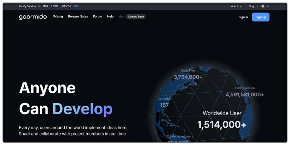 Excellent Online Code Editors 21 goormIDE