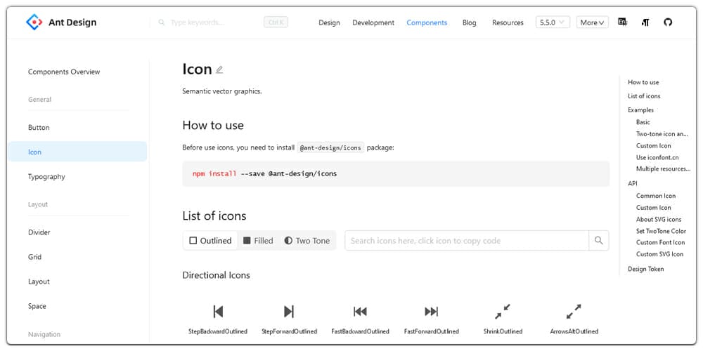 Ant Design SVG Icons