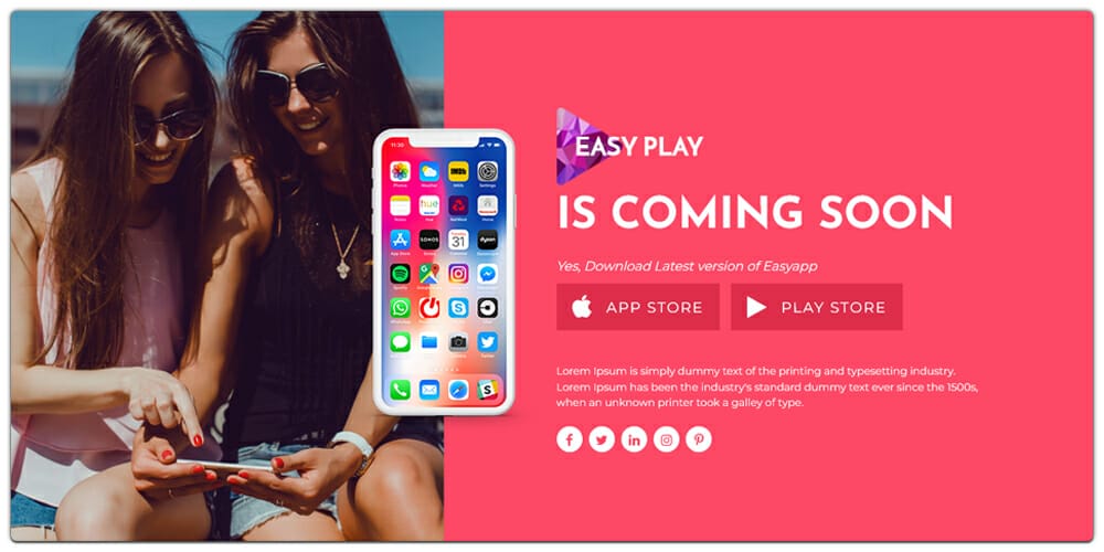 EasyPlay App Coming Soon Template