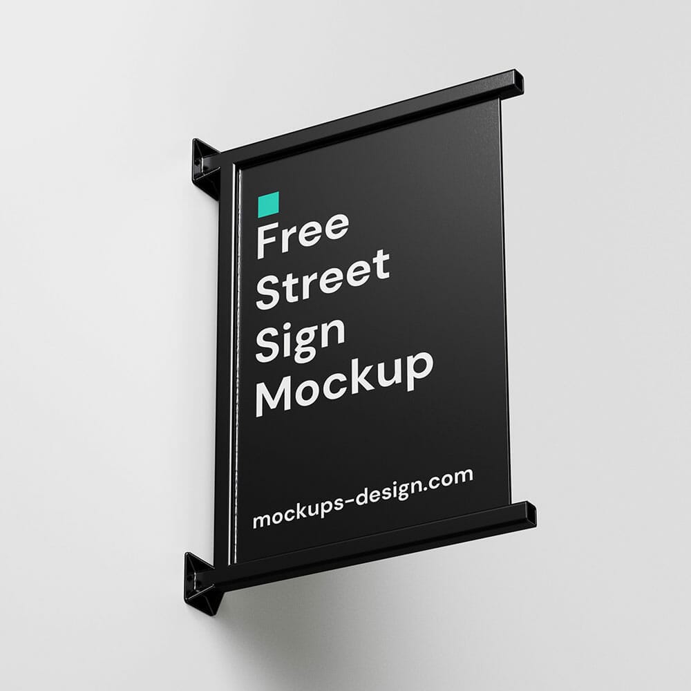 Free Rectangle Metal Sign Mockup PSD 1 Free Rectangle Metal Sign Mockup PSD