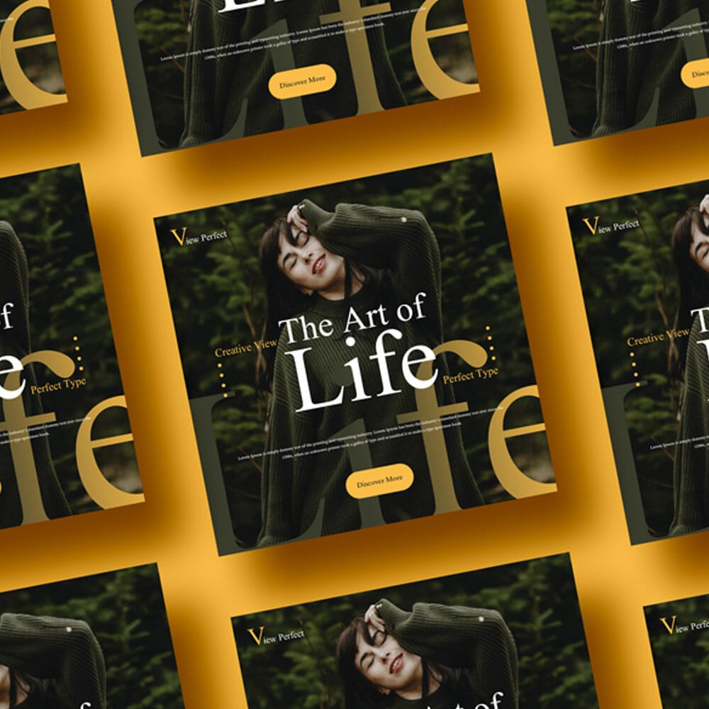 Free Square Web Banner Mockup PSD 1 Free Square Web Banner Mockup PSD