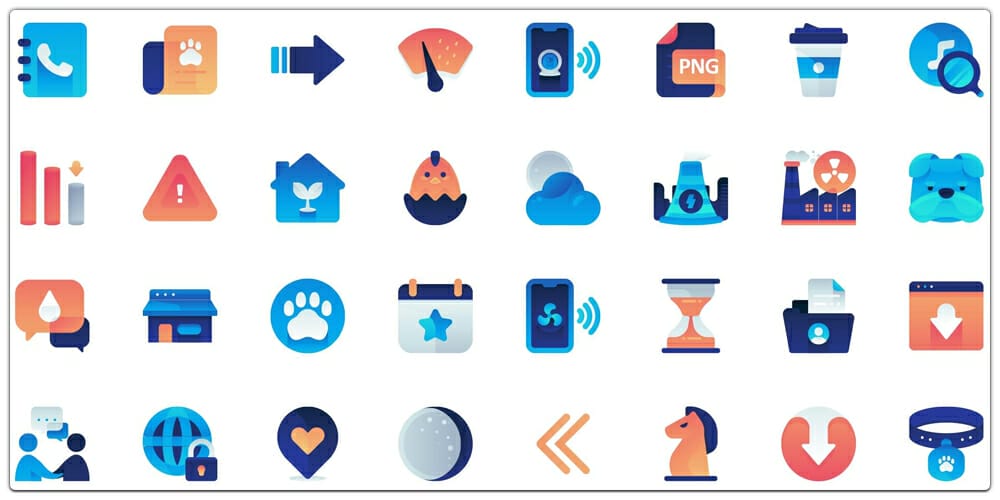 Gradient Flat Icons