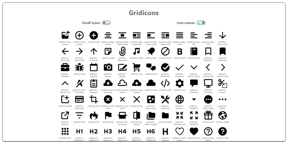 Gridicons