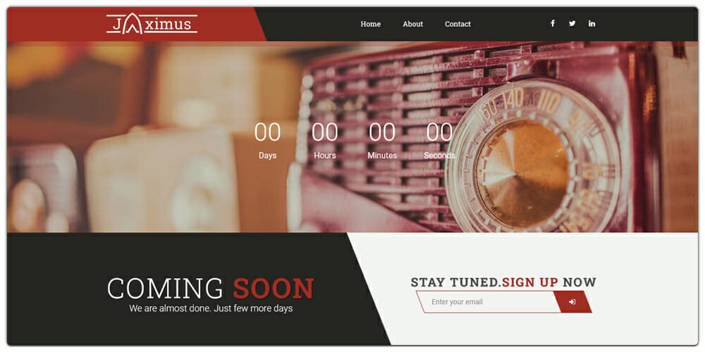 Jaximus Bootstrap Coming Soon Template