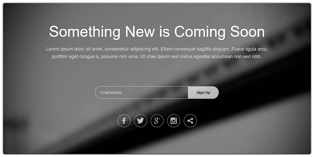 Thin HTML5 Coming Soon Template