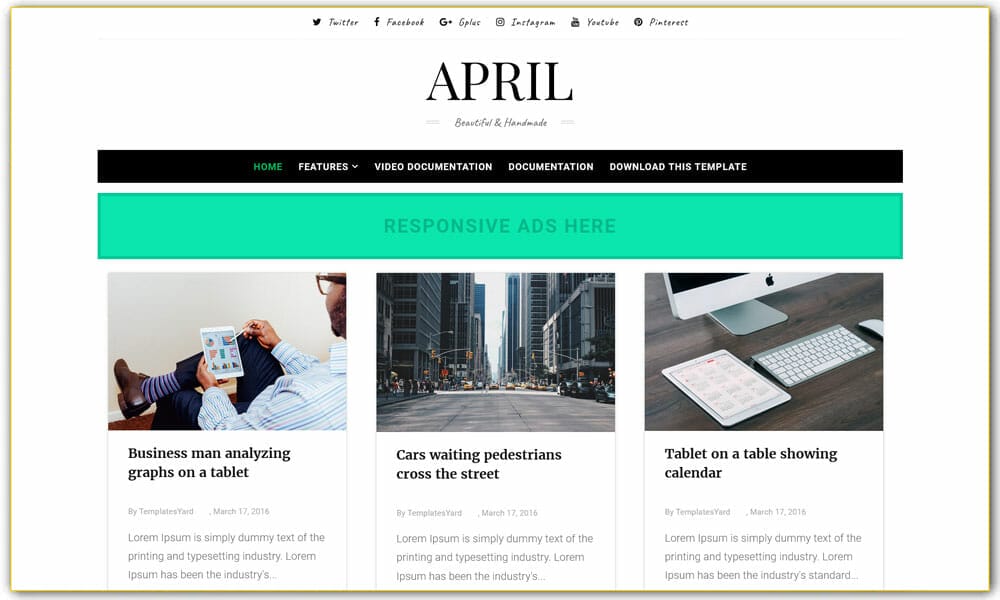 April Responsive Blogger Template