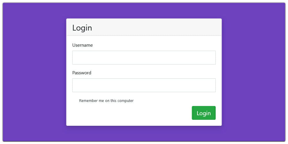 Bootstrap 4 Login Form