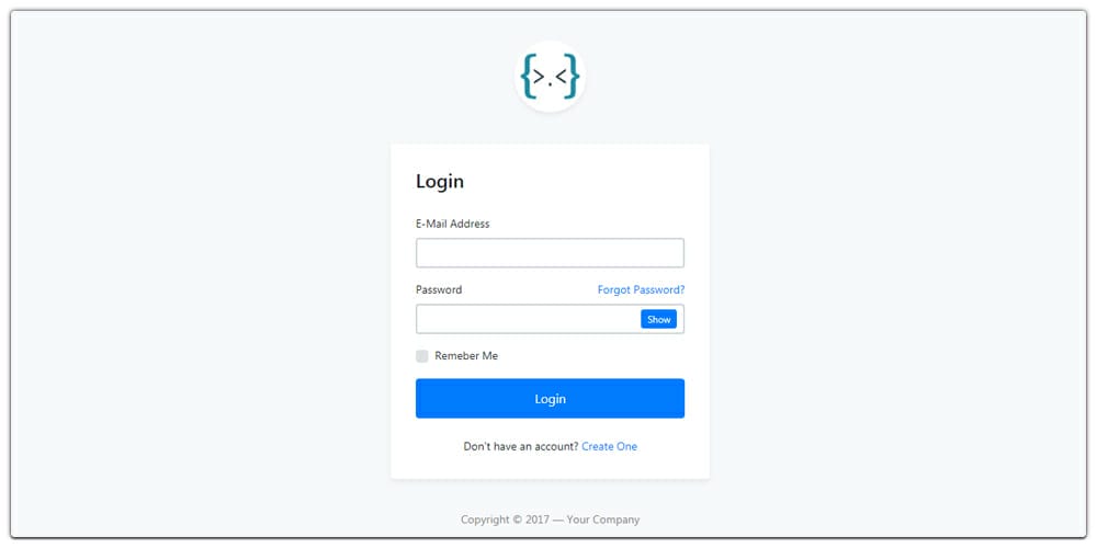 Bootstrap 4 Login Page Template