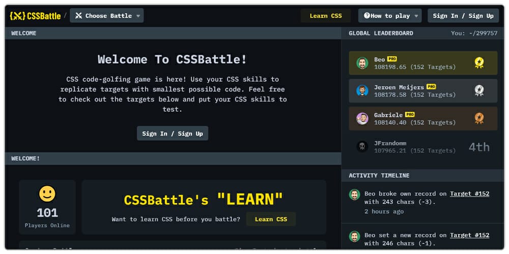 Best Places to Learn Web Development 112 CSSBattle