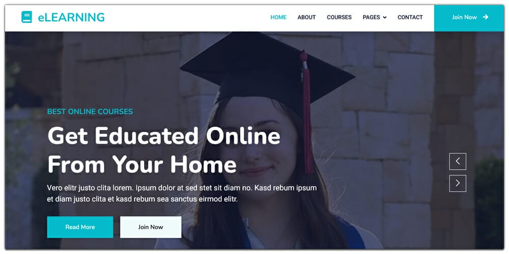 Free Education HTML Website Templates 1 Elearning