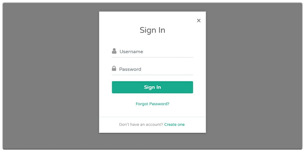 Flat Modal Login Form with Icons