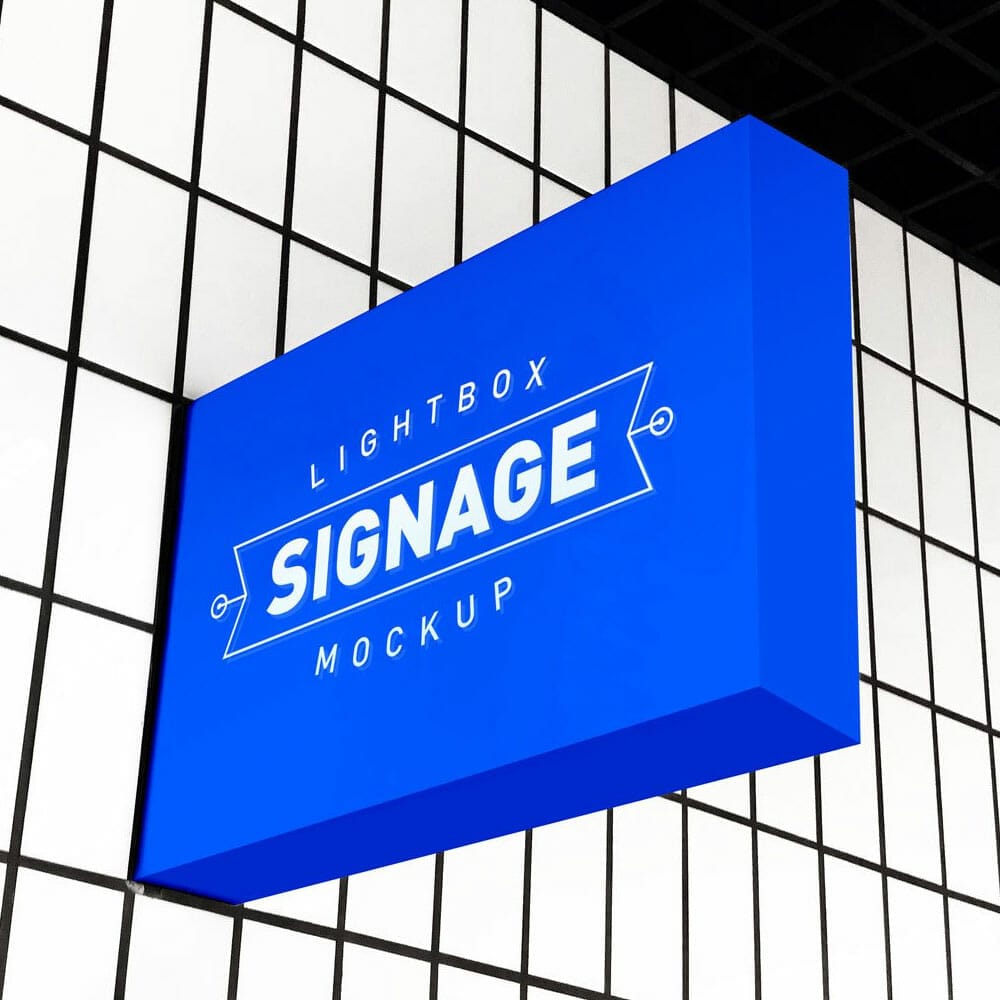 Free Lightbox Signboard Mockup PSD 1 Free Lightbox Signboard Mockup PSD