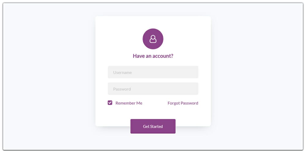 Free Modern Login Form Template