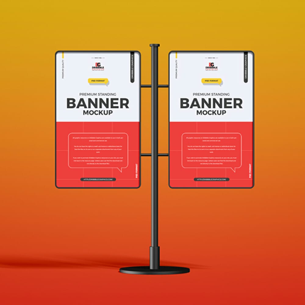 Free Premium Standing Banner Mockup PSD 1 Free Premium Standing Banner Mockup PSD