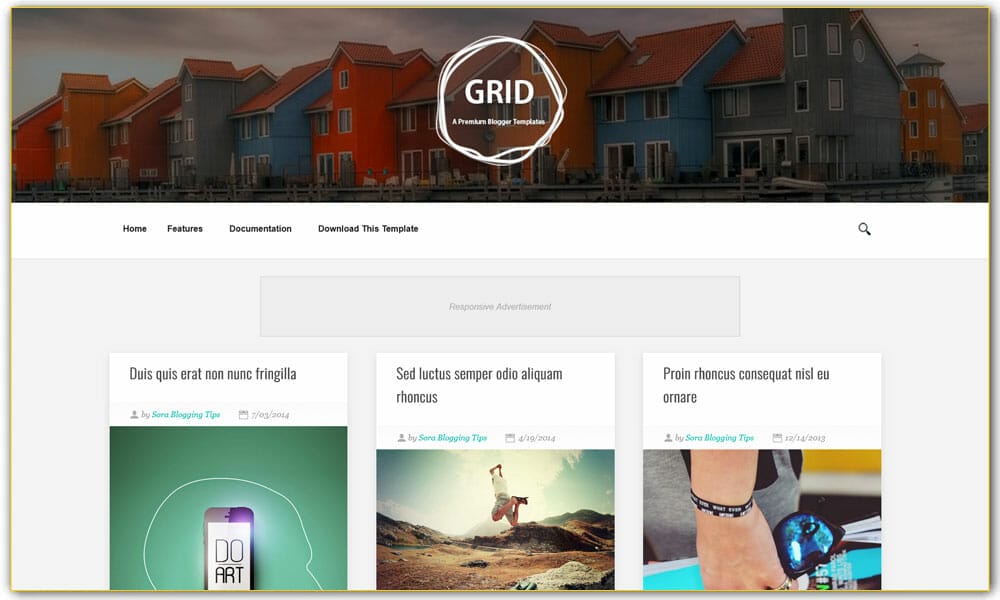 Grid Responsive Blogger Template