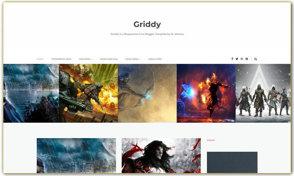 Griddy Responsive Blogger Template