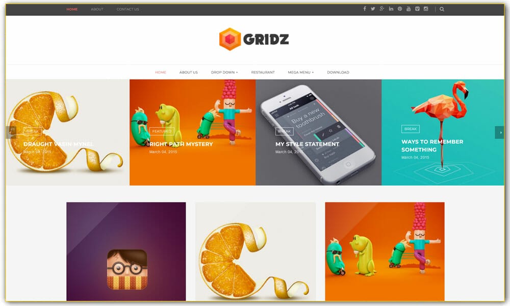 Gridz Responsive Blogger Template