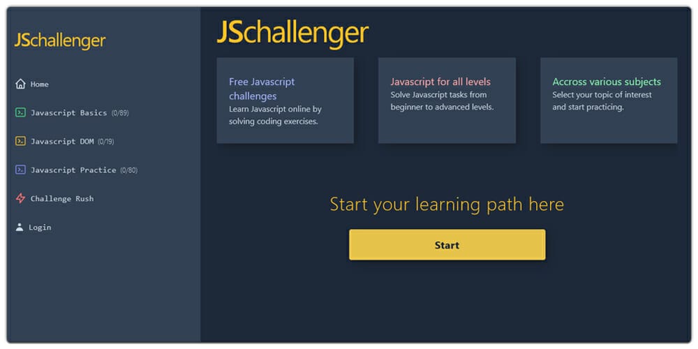 Best Places to Learn Web Development 85 JSchallenger