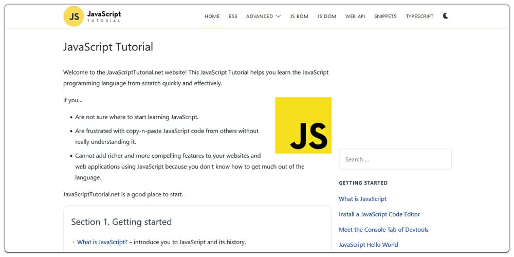 Best Places to Learn Web Development 58 JavaScript Tutorial