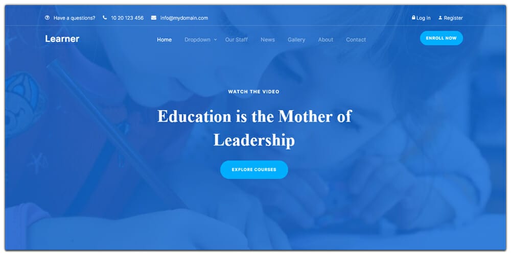 Free Education HTML Website Templates 15 Learner