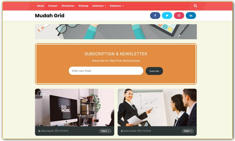 Mudah Grid Responsive Blogger Template