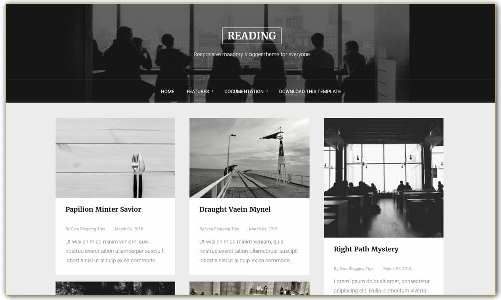 Reading Responsive Blogger Template