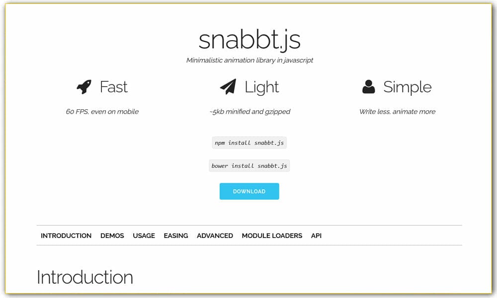 Snabbt.js