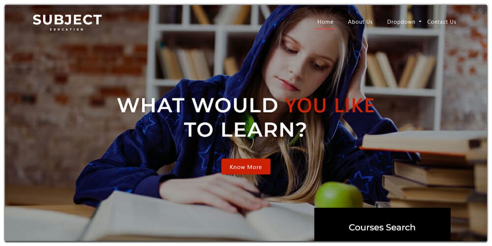 Free Education HTML Website Templates 6 Subject