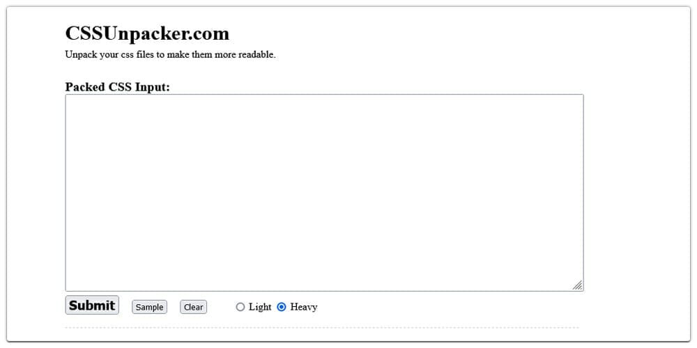 10 Best Tools to Unminify CSS for Better Formatting 3 CSS Unpacker