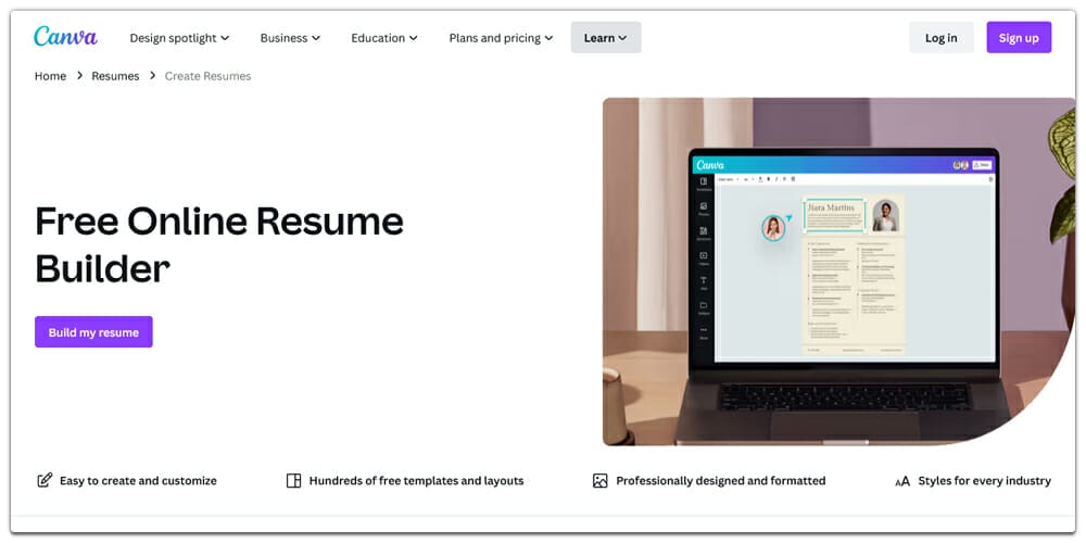 Canva Resume Builder