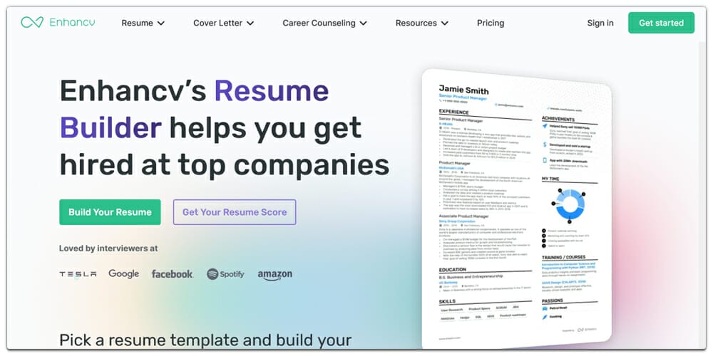 Best Online Resume Builders (Free & Premium) 42 Enhancv