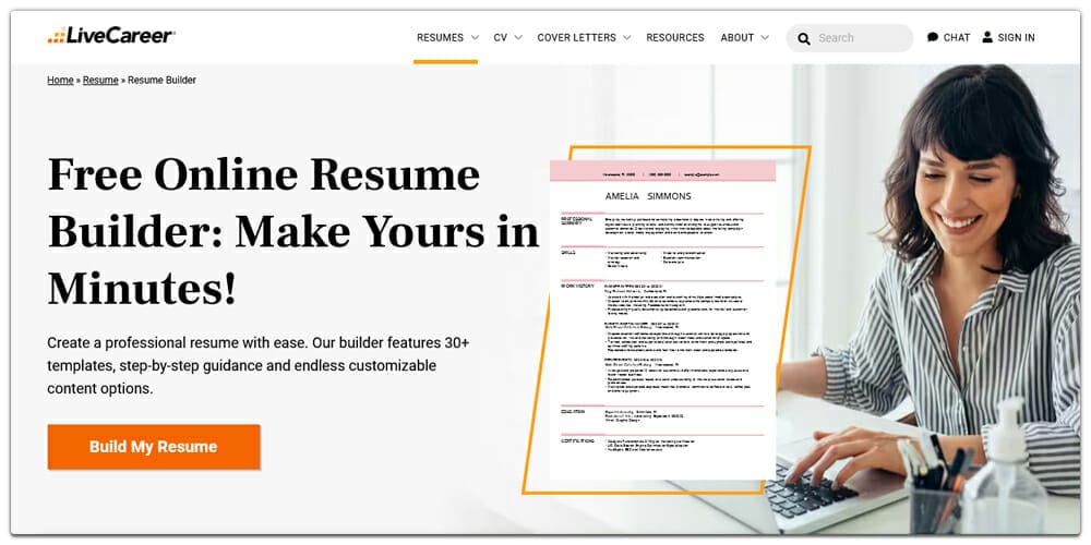Best Online Resume Builders (Free & Premium) 3 Livecareer Resume Builder