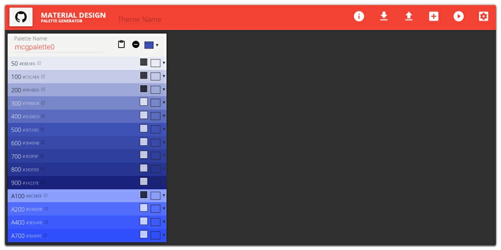 Material Design Palette Generator