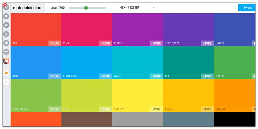 Tools for generating Material Design Color Palettes 8 Material UI Colors