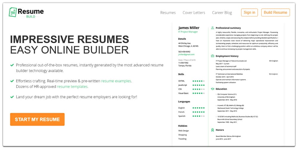 Best Online Resume Builders (Free & Premium) 63 Resume Build