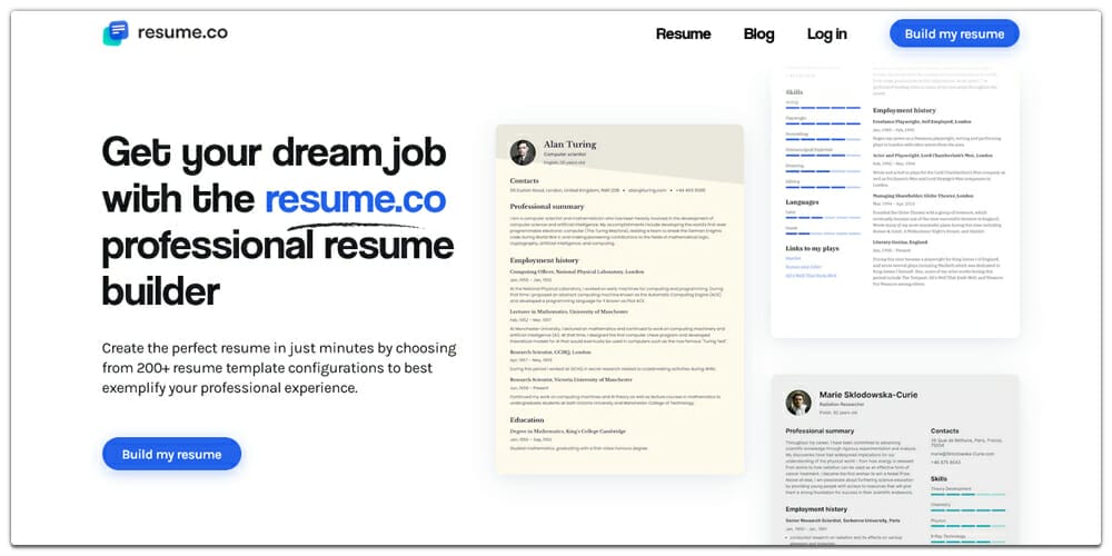 Best Online Resume Builders (Free & Premium) 23 Resume.co