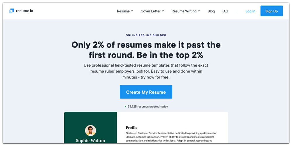 Best Online Resume Builders (Free & Premium) 72 Resume io