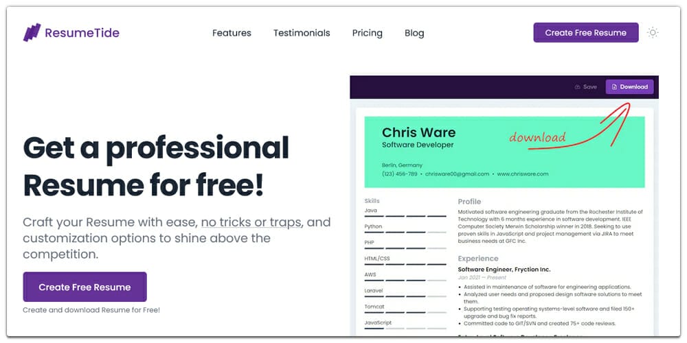 Best Online Resume Builders (Free & Premium) 11 ResumeTide