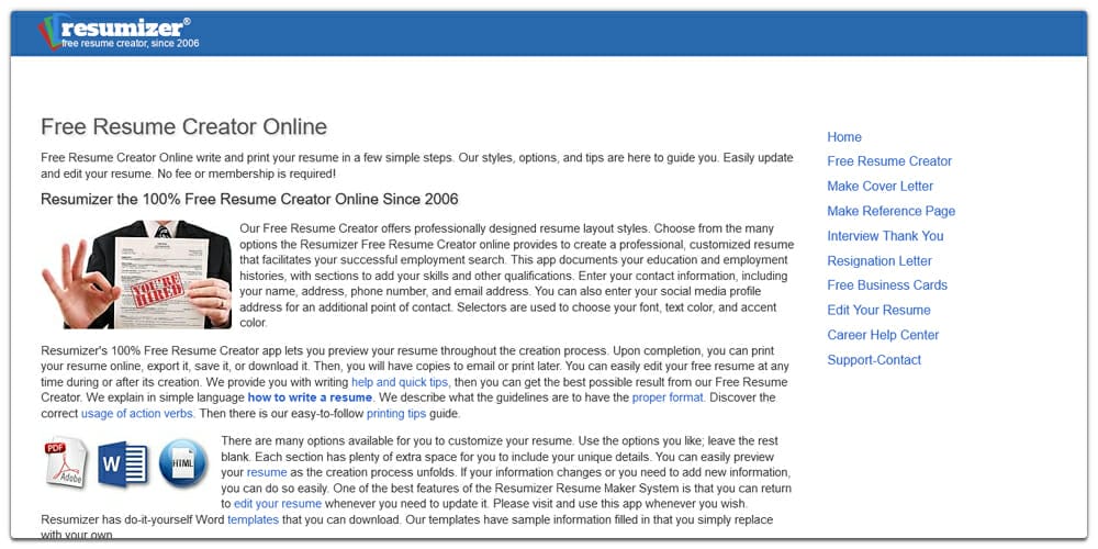 Best Online Resume Builders (Free & Premium) 7 Resumizer