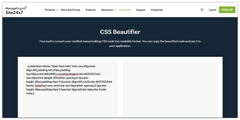 20+ Best CSS Beautifier Tools Worth Trying in 2023 9 Site24x7 CSS Beautifier