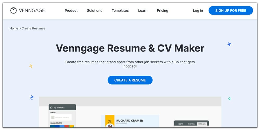Best Online Resume Builders (Free & Premium) 49 Venngage Resume Maker