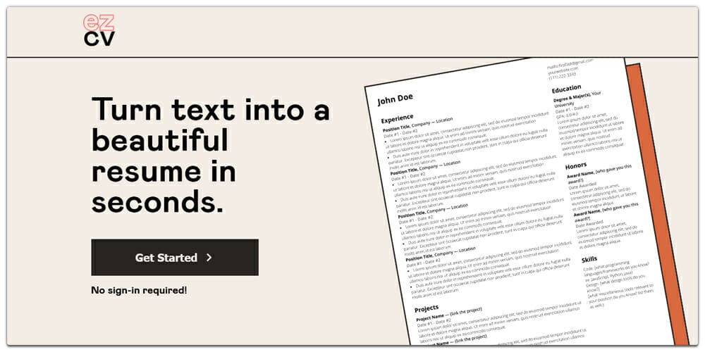 Best Online Resume Builders (Free & Premium) 12 ezcv