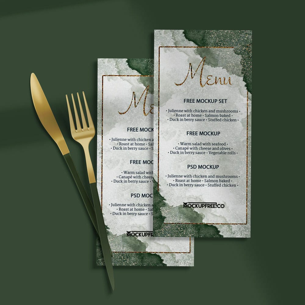 3 Free Menu Mockups PSD 1 3 Free Menu Mockups PSD