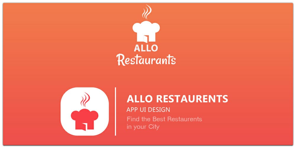 Latest Free Mobile App UI PSD Designs 59 Allo Restaurent App UI Kit