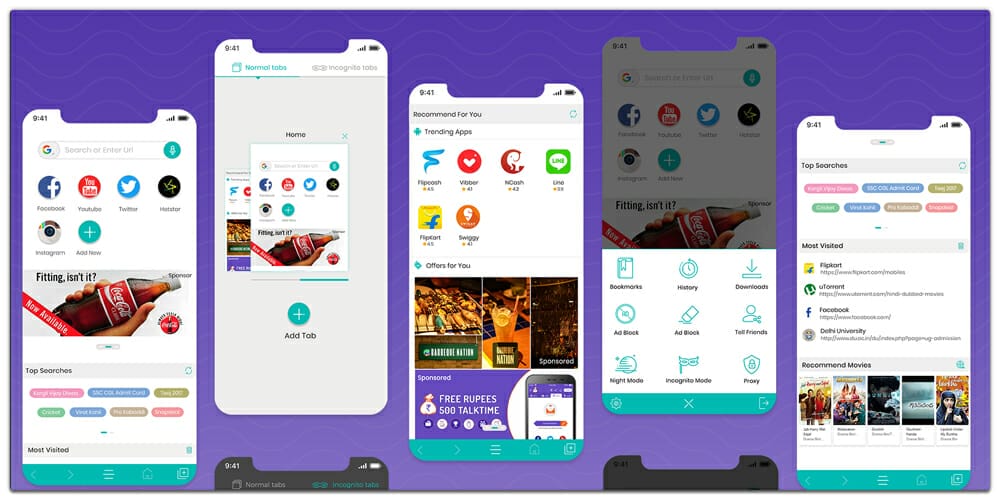 Latest Free Mobile App UI PSD Designs 91 Browser Ui Kit